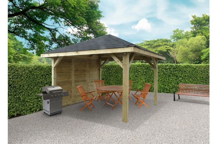 Garðskýli sem hægt er að nota sem grillskýli