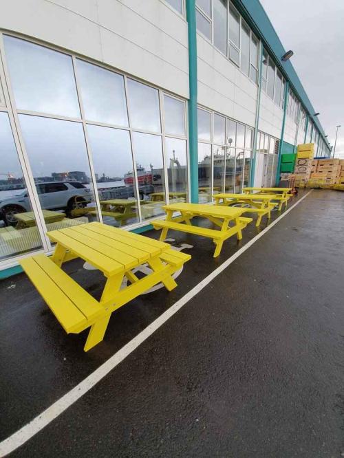 Bekkjaborð 6-8 manna + Viðarvörn 