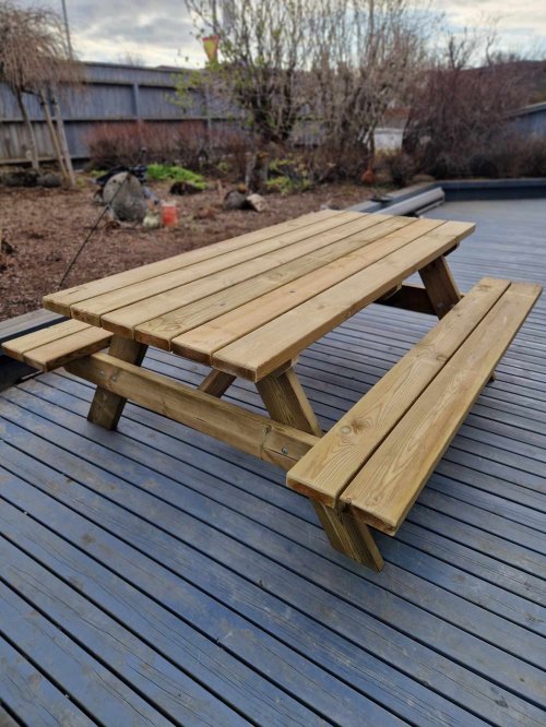 Bekkjaborð - STÓRT 8 manna