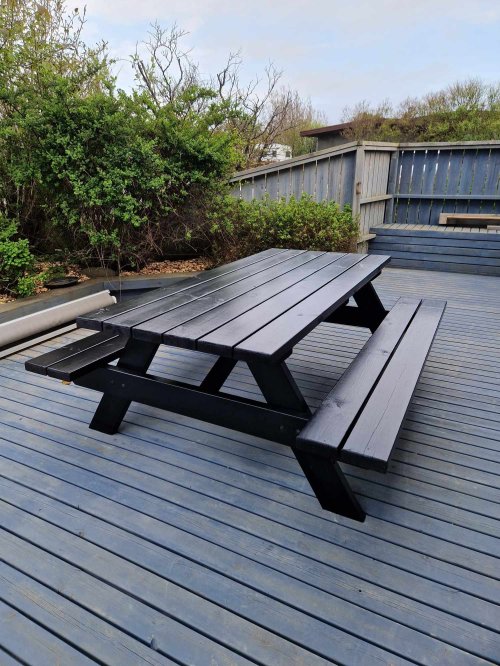 Bekkjaborð - STÓRT 8 manna + Viðarvörn