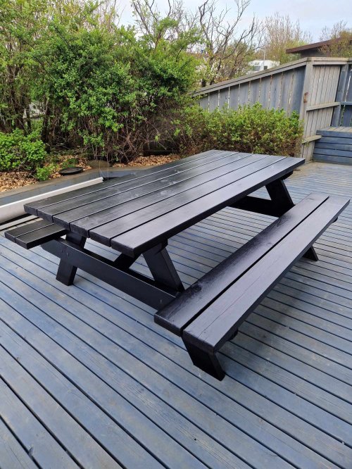 Bekkjaborð - STÓRT 8 manna + Viðarvörn