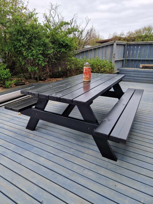 Bekkjaborð - STÓRT 8 manna + Viðarvörn