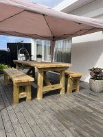 Útiborð og bekkir - Bjartur - Sett 8 manna